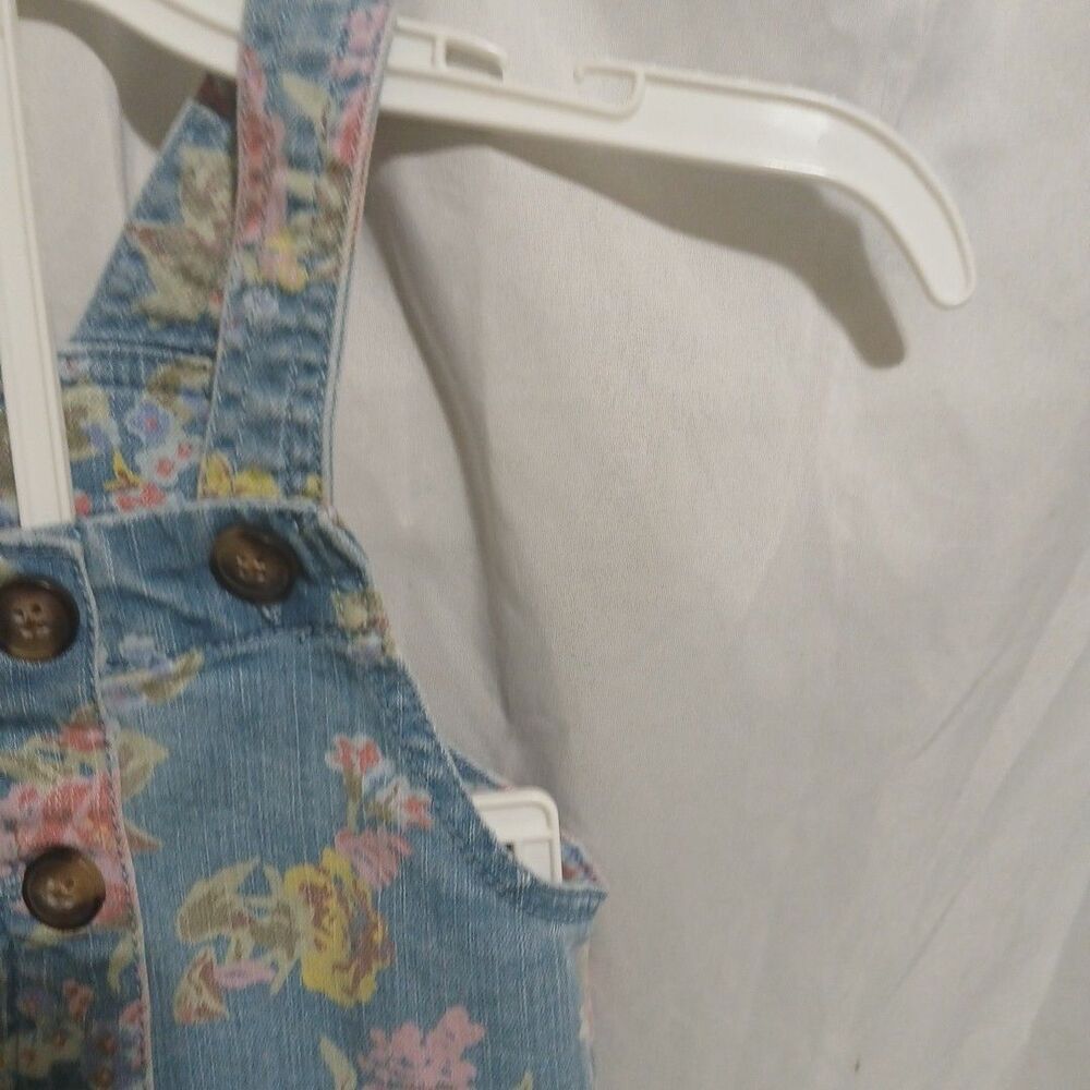 Wonder Nation Girls Toddler Blue Floral Button Down Denim Jumper Size 2T - Picture 5 of 9